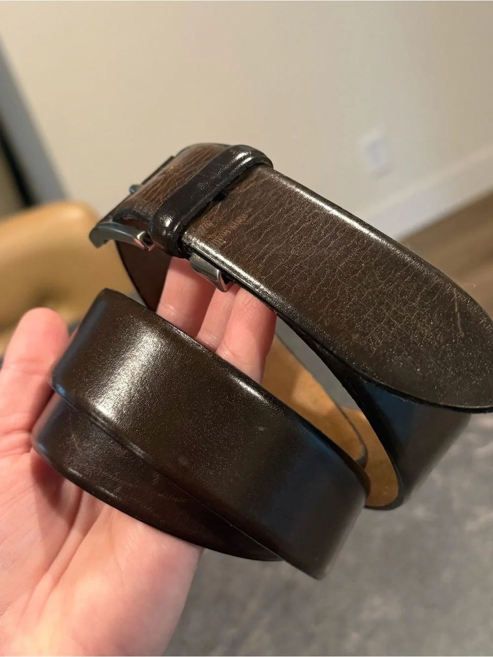 Bugatti 2464 brown leather belt men’s size 40 leather Germany
